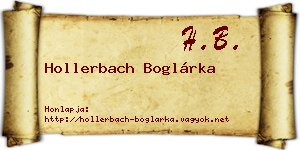 Hollerbach Boglárka névjegykártya